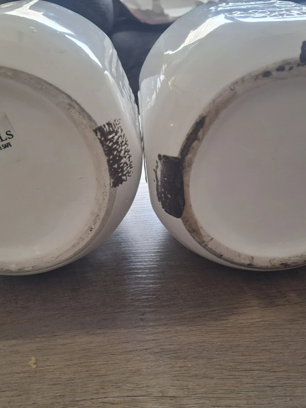 White Ceramic Mason Jar Set - Pair